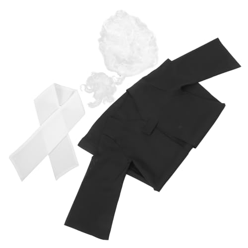 NAMOARLY 1 Satz Richteruniform Für Kostüm Jungs Wissenschaftler Haken Zubehör Party-Richter-perücke Richter-Outfit Richtermantel Für Kleinkinder Kinderperücke Black Polyester von NAMOARLY