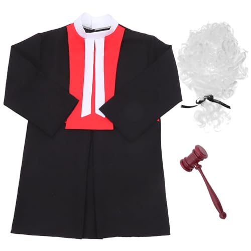 NAMOARLY 1 Satz Richteruniform für halloweenkostüme für halloweenkostüme+für+ Costume Rechtsanwalt Tag Richter-Outfit für Richter Perücke Polyester von NAMOARLY