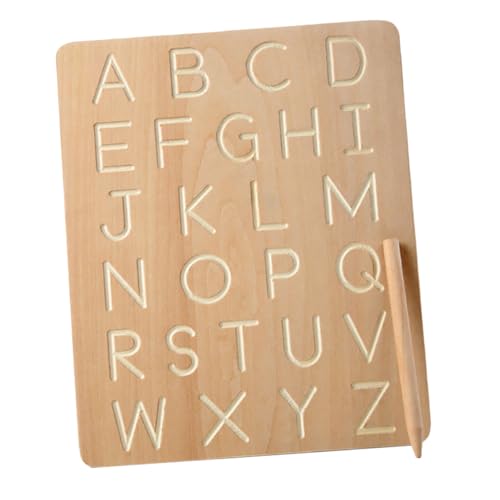 NAMOARLY 1 Set Alphabet Tracing Schreibtafel Aus Buchenholz Schreibübungstafel Für Zur Buchstabenerkennung Lernspielzeug Für Kleinkinder Zur Der Schreibfähigkeiten von NAMOARLY