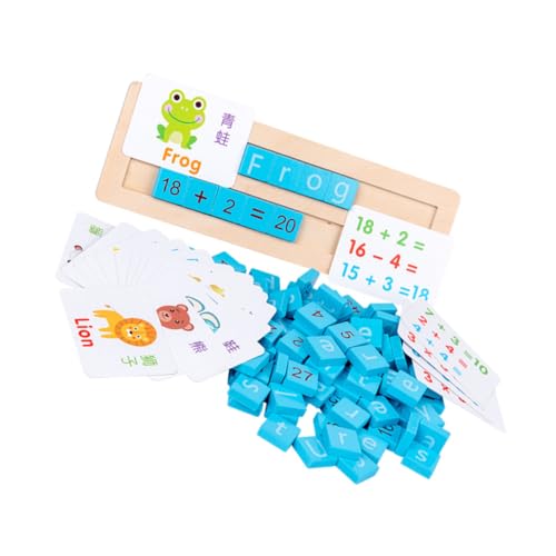 NAMOARLY 1 Set Holzblock Alphabet Holzspielzeug Alphabet Lernspielzeug Alphabet Erkenntnisspielzeug Rechenspielzeug Wörter Lernspielzeug Buchstabenspiel Blockspielzeug von NAMOARLY