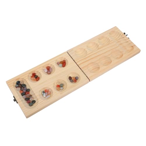 NAMOARLY 1 Set Mancala Brettspiel Mancala Steine Denk Puzzlespiel Mancala Schach Faltbares Mancala Brett Training Schachspielzeug Hölzernes Mancala Spiel Mancala Spiel von NAMOARLY