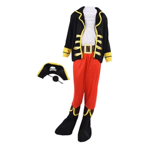 NAMOARLY 1 Set Piraten Kostü Mit Piratenhut Für Halloween Und Kostümparty Größe L 125cm 135cm Ideales Kostü Für Kindergeburtstage Und Piraten Themenfeiern von NAMOARLY