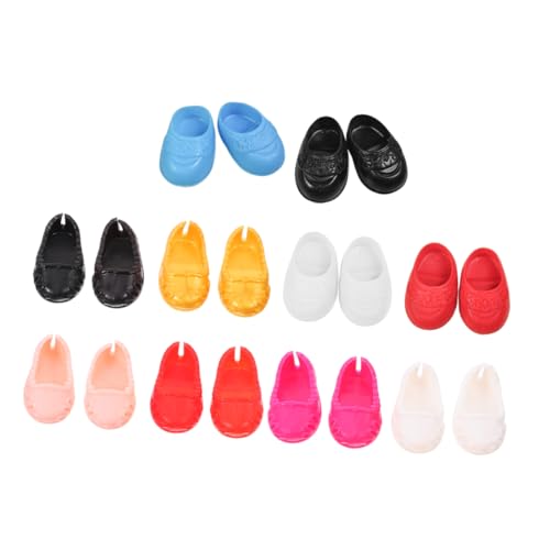 NAMOARLY 10 Paar Schuhe Jungenpuppenkostüm Spielzeughausschuhe Miniatur-Schuhe Puppenhauszubehör Mini-schuhmodelle Mini-kleiderschuhe Schuhe Dekore Minipuppenschuhe Mini-Schuhe Plastik von NAMOARLY