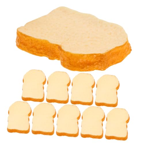 NAMOARLY 10 Stück Realistische Künstliche Toastscheiben, Künstliches Brotmodell Für Zuhause, Küche, Büro, Dekoration, Ideal Für Bastelarbeiten, Party-Dekoration Und Fotografie-Requisiten von NAMOARLY