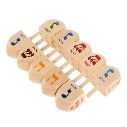 NAMOARLY 10 Stück Teiliges Holz Dreidel Set Miniatur mit Chanukka Motiv Interaktives für Feinmotorikförderung für Chanukka und Gruppenspiele NAMOARLY 10 Stück Teiliges Holz Dreidel Set Miniatur mit Chanukka Motiv Interaktives für Feinmotorikförderung für Chanukka und Gruppenspiele von NAMOARLY