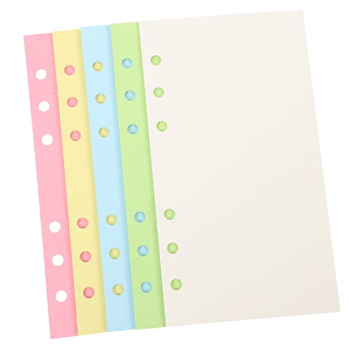 NAMOARLY 100 Blatt A6 Blanko Nachfüllpapier Farben 6 Fach Gelochtes Buntes Bastelpapier Für Notizbuch Kreatives Gestalten Und Basteln Ideales Druckerpapier Für Projekte von NAMOARLY