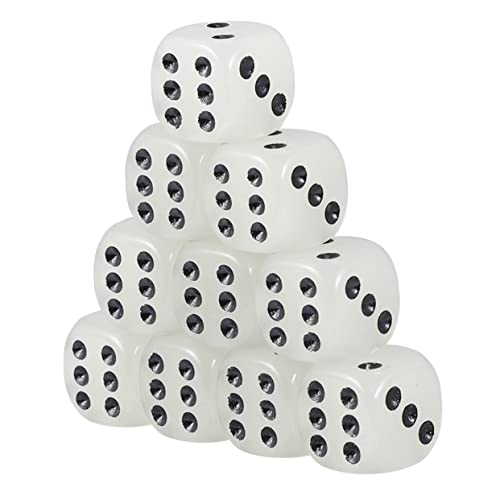 NAMOARLY 10St Leuchtende Würfel Zahlenformen Würfel Spielzeug Outdoor-Spielsets 6-seitige Würfel sechsseitige Würfel farbwürfel Colour Cube Spiel Würfel Würfelspiel für Kinder Acryl Black von NAMOARLY