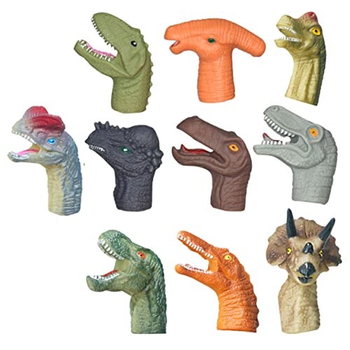 NAMOARLY 10Stücke Dinosaurier Fingerpuppen Aus Gummi Realistische Handspielzeuge Für Puppenspiele Und Kreativität Geschenkidee Für Geburtstagsfeiern von NAMOARLY