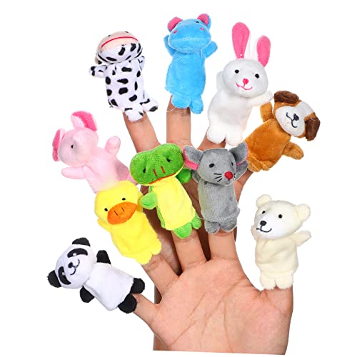 NAMOARLY 10st Fingerpuppe Tierhandpuppen Tierpuppen Fingerspielzeug Badespielzeug Tierspielzeugpuppen Bauernhoftier Kleine Handspielzeuge Marionette Hand-Finger-puppenspielzeug Plüsch von NAMOARLY