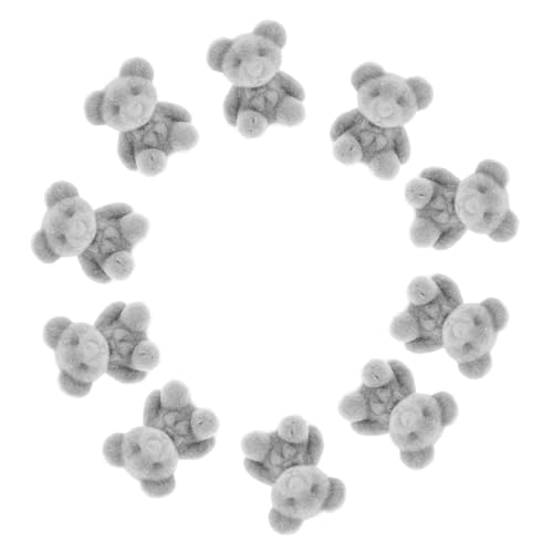 NAMOARLY 10st Mini-bärpuppe Plüsch Versiegeln Winzig Plüschtiere Tierfiguren Jubiläum Zeichen Zappeln Tragen Klein Miniatur Bärenfiguren Beflockte Bärenfigur Grey PVC von NAMOARLY