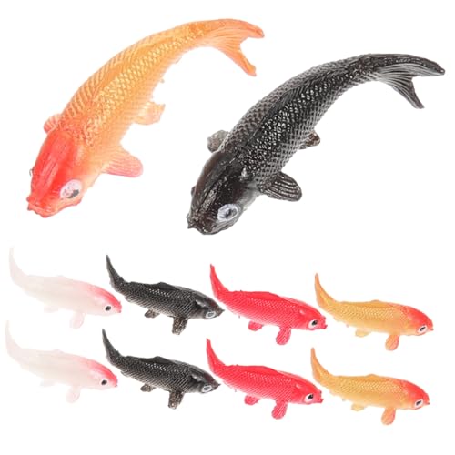 NAMOARLY 10st Puppenhaus-Modell Mini-goldfischfiguren Mini-fischfiguren Mini-karpfenfiguren Mini-koi-Fische Gartentier Tierfischfigur Puppenhaus-karpfenfisch Aquariumdekoration Plastik von NAMOARLY