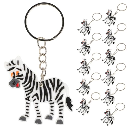 NAMOARLY 12 Stück Zebra Schlüsselanhänger Tier Schlüsselanhänger Zebra Tier Anhänger Schlüsselanhänger Halter Zebra Schlüsselanhänger Partygeschenk Zebra Anhänger von NAMOARLY