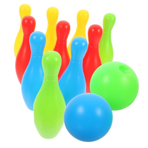 NAMOARLY 12 Teiliges Bowling Set Interaktives Eltern Kind Bunten Farben 10 2 Bälle Für Drinnen Und Draußen Ideales Für Kleinkinder Und Kindergeburtstage von NAMOARLY