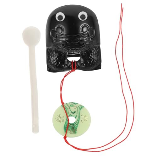 NAMOARLY 2 Sätze Percussion- Tempelglocke Frosch-Instrument Handtrommel mit Schlägel musikinstrumente Musical Instruments Tempelblock Schläfenblock aus Kunststoff Plastik Black von NAMOARLY