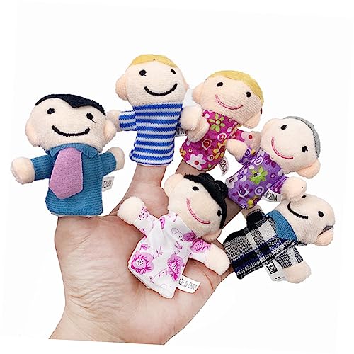 NAMOARLY 2 Sets / 12pcs Mini Fingerpuppen Family Mermbers Handpuppe Frühes Lernspielzeug Für Kinder Frühes Lernen Kindergarten von NAMOARLY