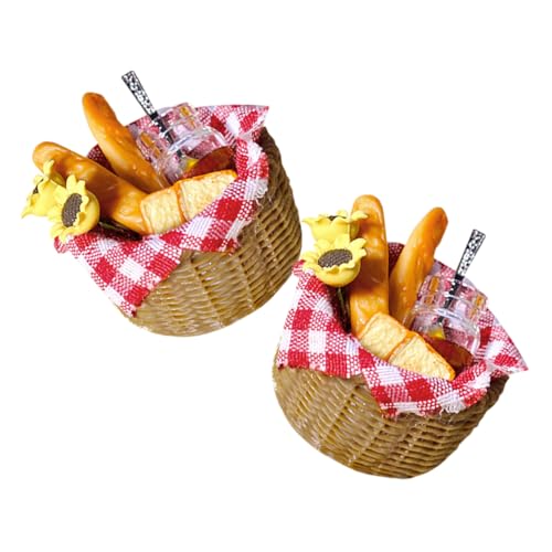 NAMOARLY Puppenhaus Mini Brotkorb Modell Bausatz Wiederverwendbares Dekoratives Lebensmittelmodell Mini Brotkorb Miniatur Hauszubehör Puppenhaus Ornament von NAMOARLY