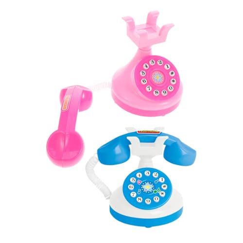 NAMOARLY 2 Stück Kindertelefon-Spielzeug Rollenspiel-Spielzeug Für Kleinkinder Vintage-schnurgebundenes Telefon Pädagogisches Lernspielzeug Spielzeug-telefone Für Jungen Und Mädchen von NAMOARLY