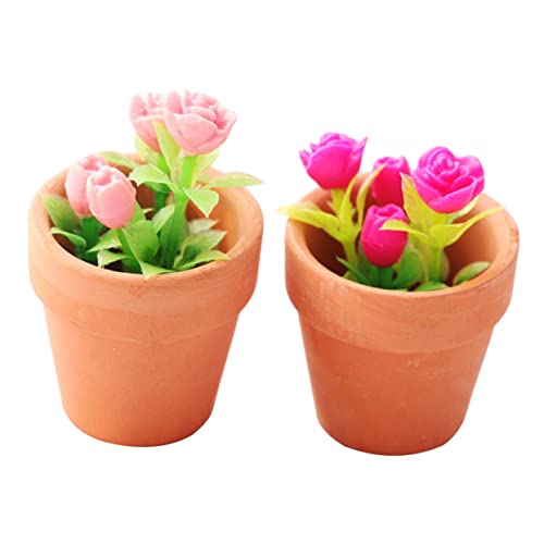 NAMOARLY 2 Stück Miniatur Rosen Bonsai Teilig Künstliche Topfpflanze Detailgetreues DIY Modell Langlebige Puppenhaus Dekoration für Freunde NAMOARLY 2 Stück Miniatur Rosen Bonsai Teilig Künstliche Topfpflanze Detailgetreues DIY Modell Langlebige Puppenhaus Dekoration für Freunde von NAMOARLY