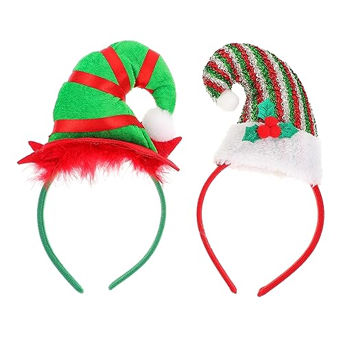 NAMOARLY Weihnachten Elf Hut Haarreifen Mit Rotem Und Grünem Band Festliche Haaraccessoires Für Partys Und Feiertage Ideal Für Erwachsene Und von NAMOARLY