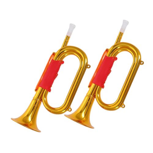 NAMOARLY 2 Stücke Ladung Requisiten Trompete Instrument Miniatur Lautsprecher Sport Lautsprecher Licht Frühen Kindheit Musical Fußball Horn Goldene Kunststoff von NAMOARLY