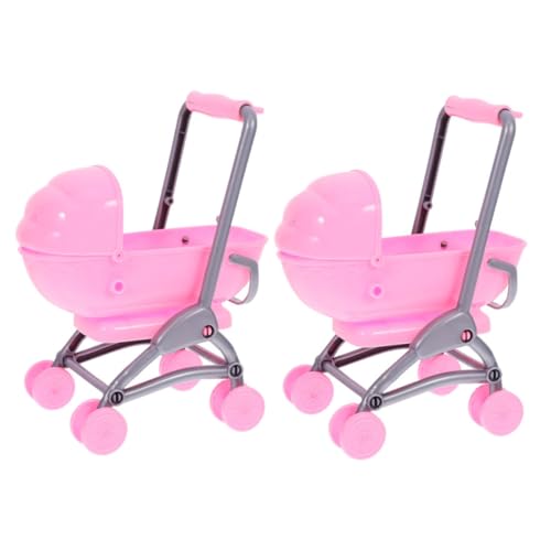 NAMOARLY 2 Stücke Puppe Kinderwagen Spielzeug Realistische Puppe Kinderwagen Kleinkinder Puppe Kinderwagen Spielzeug Cartoon Kinderwagen Spielzeug von NAMOARLY