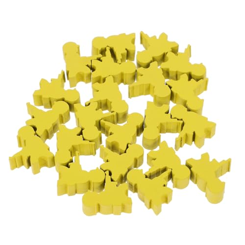 NAMOARLY 20 Stück Brettspiel Schachfiguren Schach Ersatzspielmarken Spielfiguren Schach Für Brettspiel Tokens Für Brettspiel Tischmarker Schachbrett Zubehör Gelbes Holz von NAMOARLY