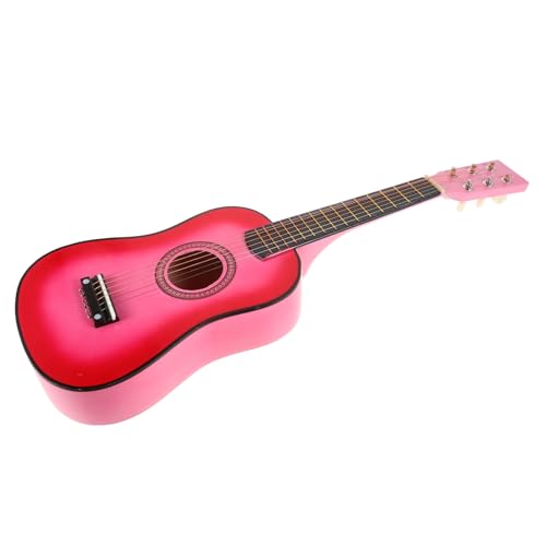 NAMOARLY 23 Zoll Folk Akustikgitarre Für Anfänger 6 Saitige Kindergitarre Aus Hochwertigem Material Rosa Ideal Musikinstrument Und Spielzeug Für Kinder von NAMOARLY