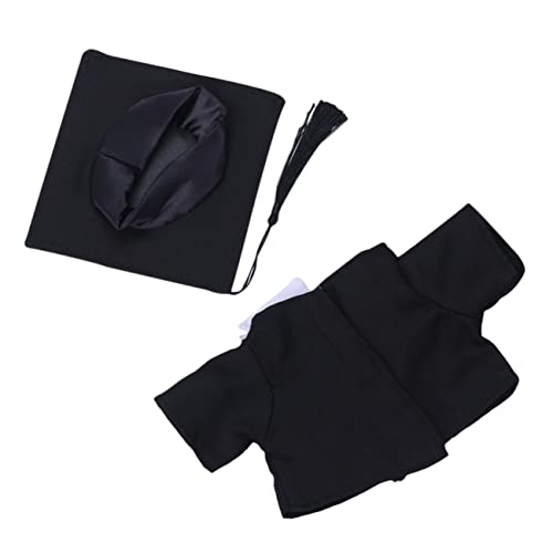 NAMOARLY 2Er Set Puppenkleidung Puppen kinderpuppe Puppenhochschule Abschlussfeierpuppe Puppenhut Kleidung für Puppe Puppen-Abschlusskappe Puppen-Abschlusskleid Kleid für Puppe Black von NAMOARLY