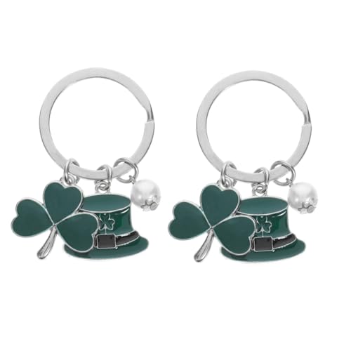 NAMOARLY 2St Schlüsselanhänger shamrock paket st patrick day anahtarlık dekoration Patricks Kette Anhänger zum Aufhängen einer Tasche Schlüsselhalter zum St. Patrick Day Legierung Green von NAMOARLY