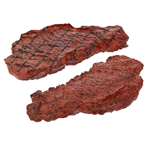 NAMOARLY 2St Steak-Modell für kinderspielzeug Toys künstliches Schweinesteak Küchenspielzeug künstliches gekochtes Fleisch Lebensmittelmodell aus Kunststoff PVC Brown von NAMOARLY