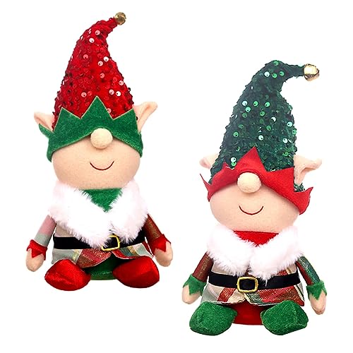 NAMOARLY 2st Elf Gefüllt Schwedische Wichtelpuppe Weihnachtselfenfigur Ausgestopfter Gnom Ausgestopfter Weihnachtsmann Plüsch Weihnachtself Engel Gefüllter Plüsch Ornamente Schreibtisch von NAMOARLY