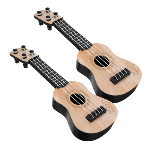 NAMOARLY 2st Mini-Ukulele Für Kinderspielzeug Xylophon Gitarrenspielzeug Musikinstrumente Für Gitarre Für Anfängerkinder Ukulele-Gitarre Für Plastik Beige von NAMOARLY