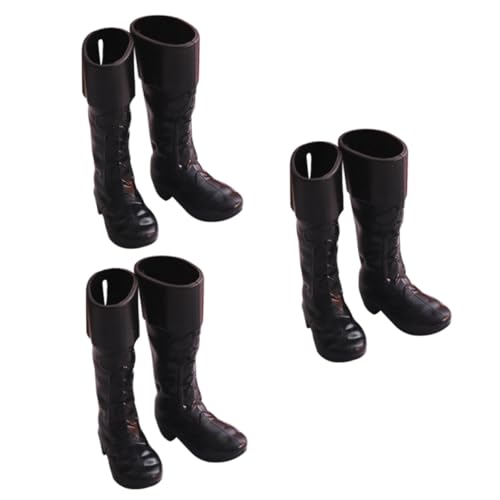 NAMOARLY 3 Paar Mini Weihnachtsstiefel Schwarze Mini Weihnachtsmann Schuhe Dekorative Mini Stiefel Weihnachtsmann Stiefel Dekoration Urlaub Mini Puppenschuhe Simulationsschuhe von NAMOARLY