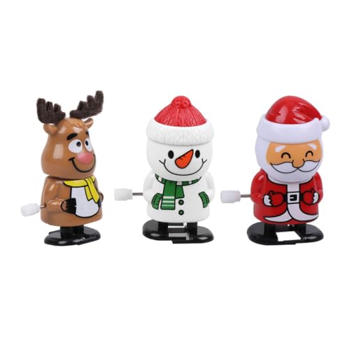 NAMOARLY 3er Set Aufziehspielzeug Weihnachtsfiguren Elch Schneemann Und Weihnachtsmann Wackelnde Kopfbewegungen Perfekte Nikolausgeschenke Und Partydekoration Für Zufällige von NAMOARLY