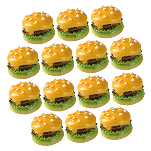 NAMOARLY 30 Stück Simulationsburger Cake Pop Deko Mini-haarschneidemaschinen Burger-Display-Modelle Requisiten Für Das Szenenlayout Gefälschte Lebensmitteldekore Yellow Harz von NAMOARLY