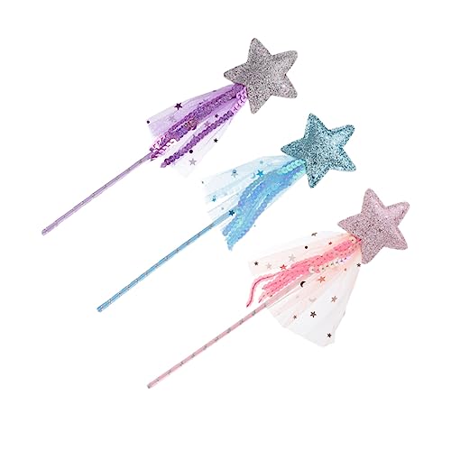 NAMOARLY 3St Fee Zauberstab Zauberstäbe für Kinder Mädchen für Kinder Kinderkleid Partyzubehör für Kinder Fairy Wand Spielzeuge Kinderspielzeug Feenstab Zauberstab Spielzeug Leder von NAMOARLY