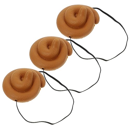 NAMOARLY 3St Kothut- Verrückter Hut kahle Kappe Hut Hüte Poop-Hut fasching kopfbedeckung fasching kopfschmuck caps hats the hat Party-Kackenhut lustige Hutstütze PVC Brown von NAMOARLY