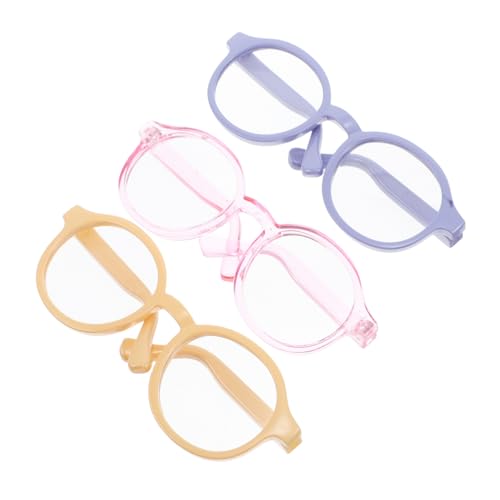 NAMOARLY 3st Puppenbrille Promi-Brille Brille Vorgeben Teile & Zubehör Brille Mit Brille Zubehör Brille Maschinenabdeckungs -brotmaschine Liefert Gläser Mini-Brille Bastelbrille Plastik von NAMOARLY