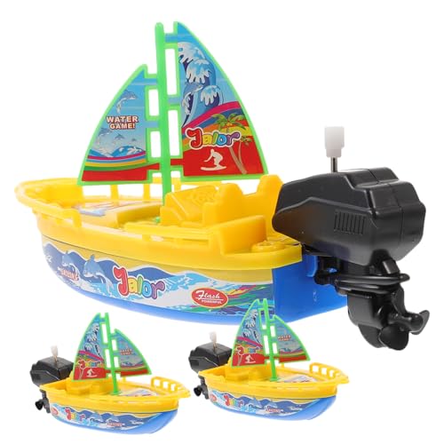 NAMOARLY 3st Uhrwerk-bootsspielzeug Aufziehbares Bootsspielzeug Miniatur-ruderboot Badespielzeug Aufziehen Motorboot-Spielzeug Zum Aufziehen Aufziehboot Spielzeug-schnellboot Plastik von NAMOARLY