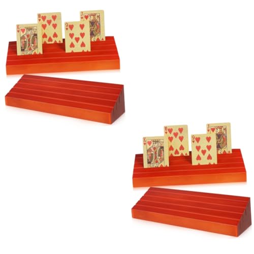 NAMOARLY 4 Stück 1 Ablagefach Für Spielkarten Kartenhalter Für Kartenspiele Spielkarten-handhalter Brückenkartenhalter Spielkartenständer Spielkartenfach Canasta-kartenhalter Kiefernholz von NAMOARLY