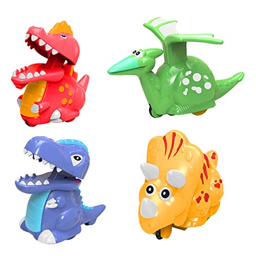 NAMOARLY 4 Stück Dinosaurier zurückziehen Push-and-Go-Autospielzeug kleine Autospielzeuge Spielzeug für Kinder kinderspielzeug Spielzeugauto für Kleinkinder Cartoon-Dinosaurier-Spielzeug von NAMOARLY