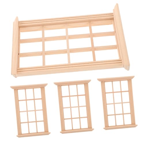 NAMOARLY 4 Stück Maßstab Fach Fensterrahmen Puppenhaus Zubehör Realistische Kleine Hausdekoration Handgefertigtes Mini Fenster für Puppenhaus DIY NAMOARLY 4 Stück Maßstab Fach Fensterrahmen Puppenhaus Zubehör Realistische Kleine Hausdekoration Handgefertigtes Mini Fenster für Puppenhaus DIY von NAMOARLY
