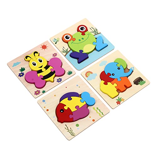 NAMOARLY 4 Stück Puzzlebrett 3D Tierpuzzle Intelligenzspielzeug Für Die Frühe Von Kindern Stapelbares Lernsortierspielzeug Ideales Für Kreative Entfaltung Und Spielspaß von NAMOARLY