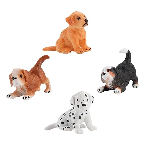 NAMOARLY 4Stücke Teiliges Realistischer Welpenfiguren Hundespielzeug Aus Zufällige Designs Dekorative Hundefiguren Für Sammler Und Haustierliebhaber von NAMOARLY