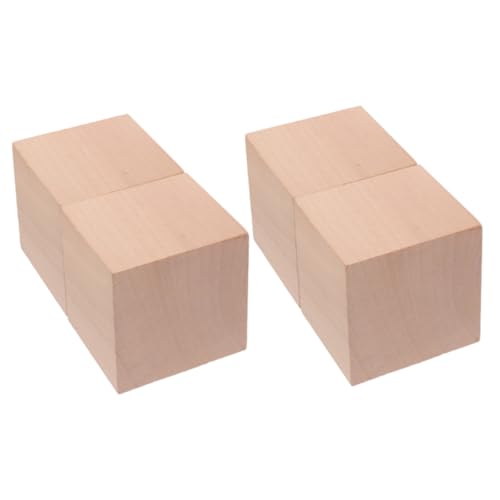 NAMOARLY 4pcs Bausteine ​​lehrmittel Würfel Zählen Unfertige Holzblöcke Lernspiel Vorschulblöcke Holzklötze Holzblöcke Basteln Bastelblöcke Aus Holz Khaki Hölzern von NAMOARLY