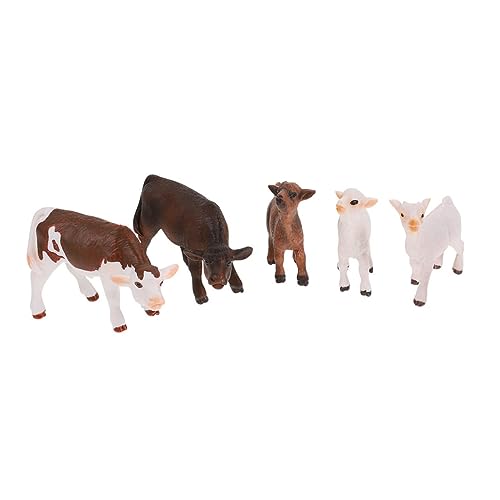 NAMOARLY 5 STK Simulierte Tiere Nutztiermodell Kinderspielzeug Tiere Spielzeug Kuhfiguren Schaffiguren Bauernhoftierstatue Tierfiguren Spielzeug Nutztiere Bauernhof Spielzeug PVC von NAMOARLY