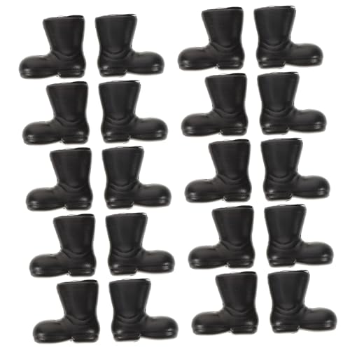 NAMOARLY 50 Stück Mini-weihnachtsstiefel Puppenschuhe Schuhe Spielzeug DIY Weihnachtsstiefel Puppenstubenstiefel Winzige Schneemannstiefel Miniatur-weihnachtsstiefel Figur Black Plastik von NAMOARLY