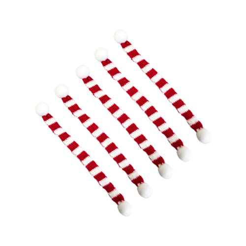 NAMOARLY 5St Strickschal weihnachtsdeko warmhalte Weinglasmarkierungen puppenkleidung schal selber Machen weihnachtlicher dekorativer Schal Weihnachtsschal Mini schmücken Requisiten rot von NAMOARLY