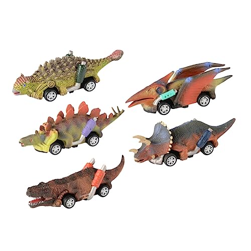 NAMOARLY 5st Dinosaurier-Spielzeug Puzzle-Spielzeug Denksportspielzeug Baufahrzeuge Spielset Miniatur-Auto-Spielzeug Spielzeugauto Zum Zurückziehen Autospielzeug Lernspielzeug Plastik von NAMOARLY