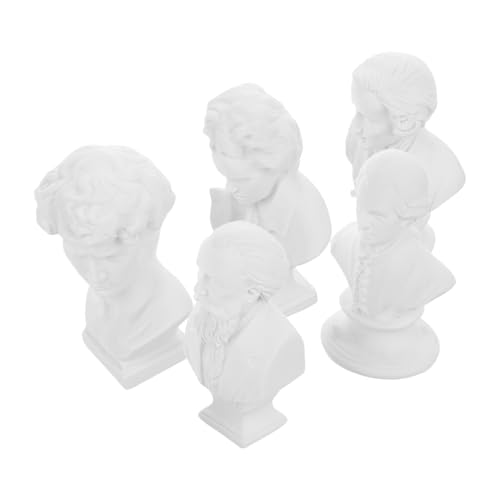 NAMOARLY 5st Puppenhaus-gipsstatue Statuette Michelangelo David Büste Mini-büste Komponist Büste Skulptur Büste Skulpturen Porträtskizzenfiguren Mini-musikerstatue Gipsskulpturendekor Weiß von NAMOARLY